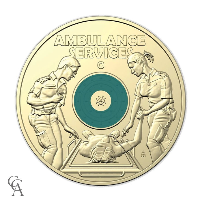 2021 Coloured $2 'C' Mintmark Australian Ambulance Services in Coin Card