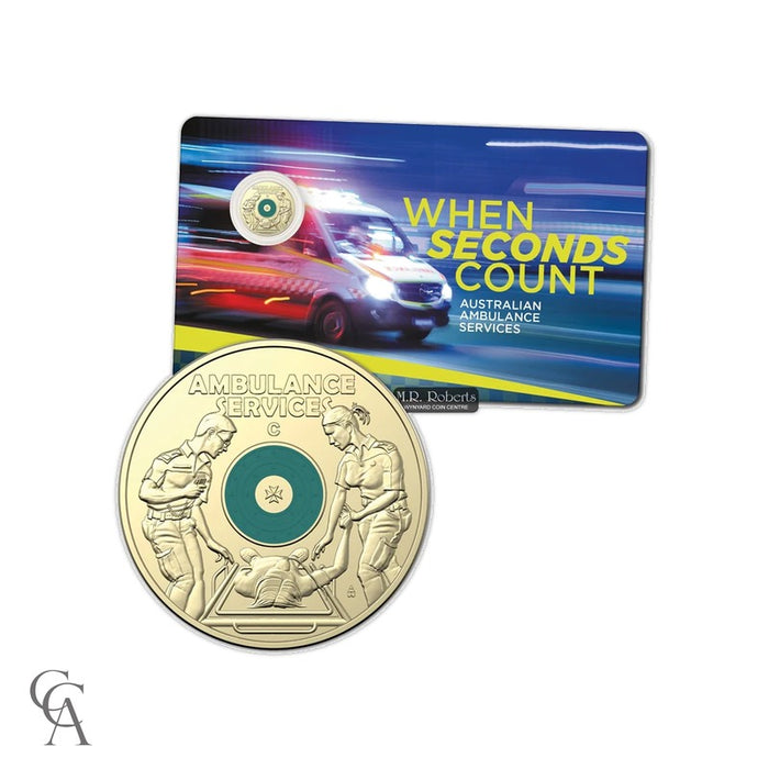 2021 Coloured $2 'C' Mintmark Australian Ambulance Services in Coin Card