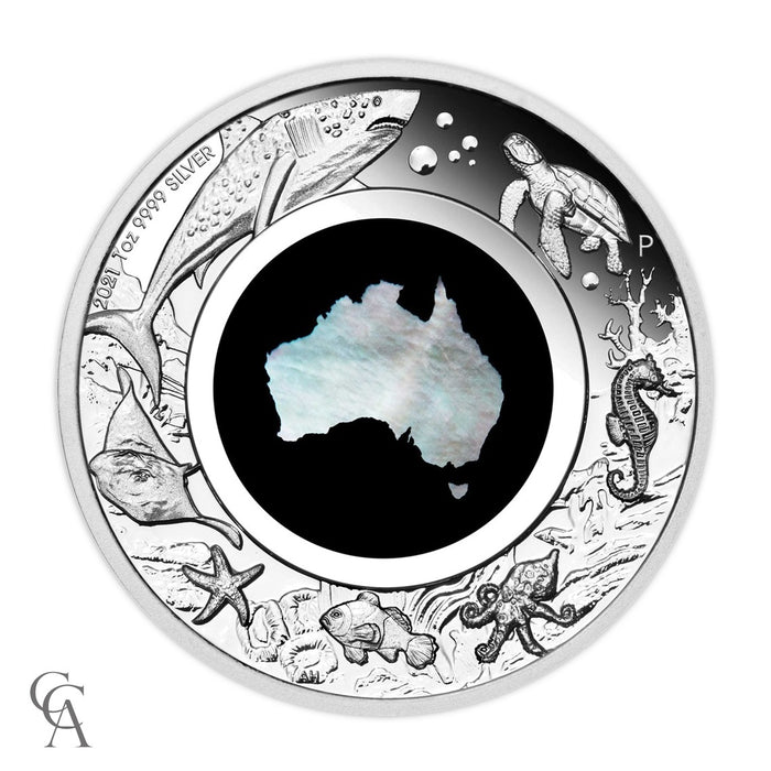 2021 Great Southern Land $1 1oz Silver Proof Mother of Pearl Coin