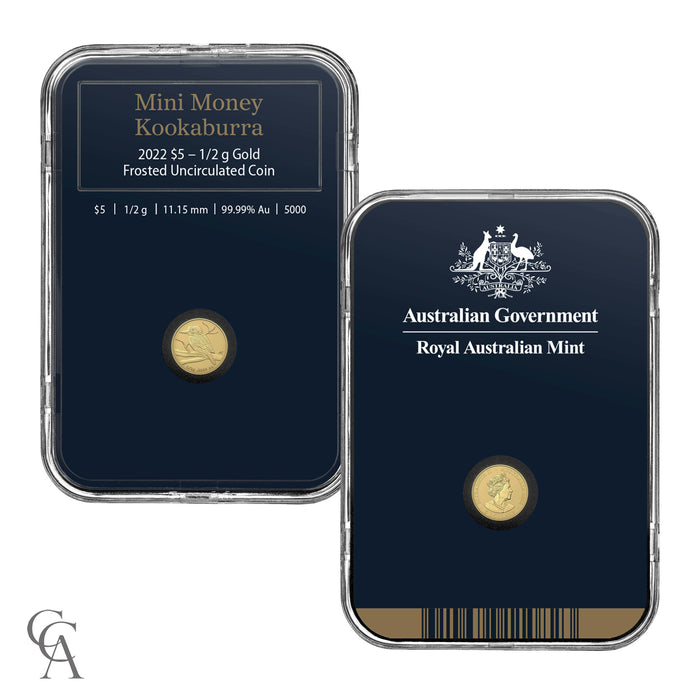 2022 $5 Mini Money Kookaburra 1/2g Gold Frosted Uncirculated Coin