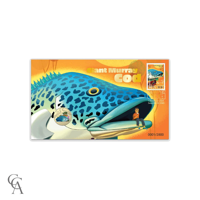 2023 $1 Giant Murray Cod Coloured Coin Limited Edition Postal Numismatic Cover PNC