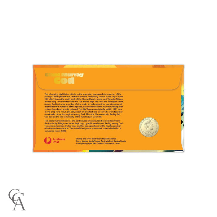 2023 $1 Giant Murray Cod Coloured Coin Limited Edition Postal Numismatic Cover PNC