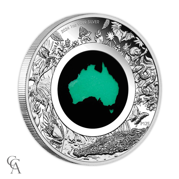 2024 Great Southern Land $1 1oz Silver Proof Chrysoprase Coin