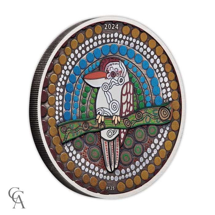 2024 Kookaburra Kaa-Kaa $2 2oz Silver Antiqued Coloured Coin