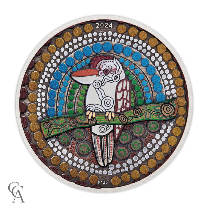 2024 Kookaburra Kaa-Kaa $2 2oz Silver Antiqued Coloured Coin