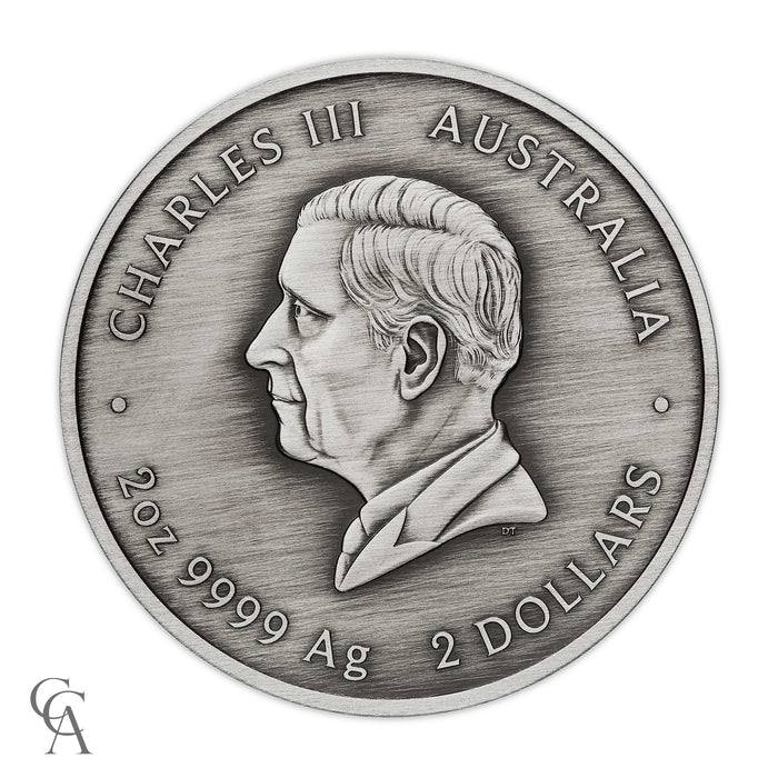 2024 Kookaburra Kaa-Kaa $2 2oz Silver Antiqued Coloured Coin