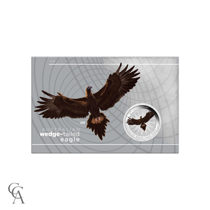 2024 Australian Wedge-Tailed Eagle 10th Anniversary $1 1oz Silver Coloured Coin