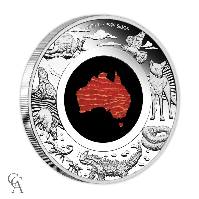 2025 Great Southern Land $1 1oz Silver Proof Snakeskin Jasper Coin