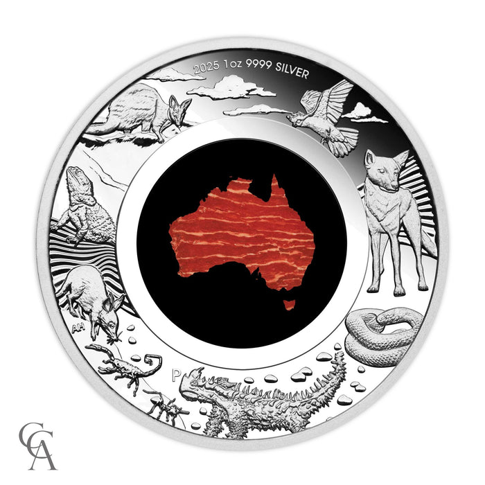 2025 Great Southern Land $1 1oz Silver Proof Snakeskin Jasper Coin