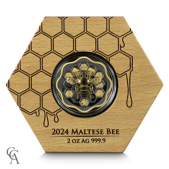 2024 Malta Maltese Bee €10 2oz Silver BU High Relief