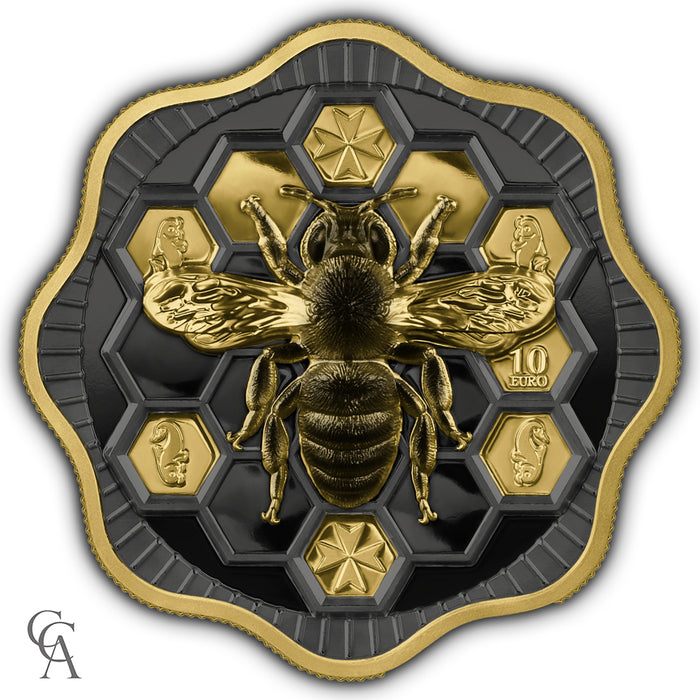 2024 Malta Maltese Bee €10 2oz Silver BU High Relief