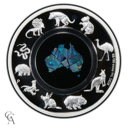 PCGS PR70DCAM 2020 Great Southern Land $1 1oz Silver Proof Opal Coin