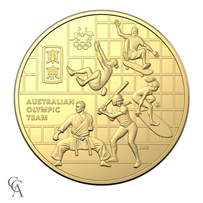 2020 50 Cent Gold Plated Australian Olympic Team Coin