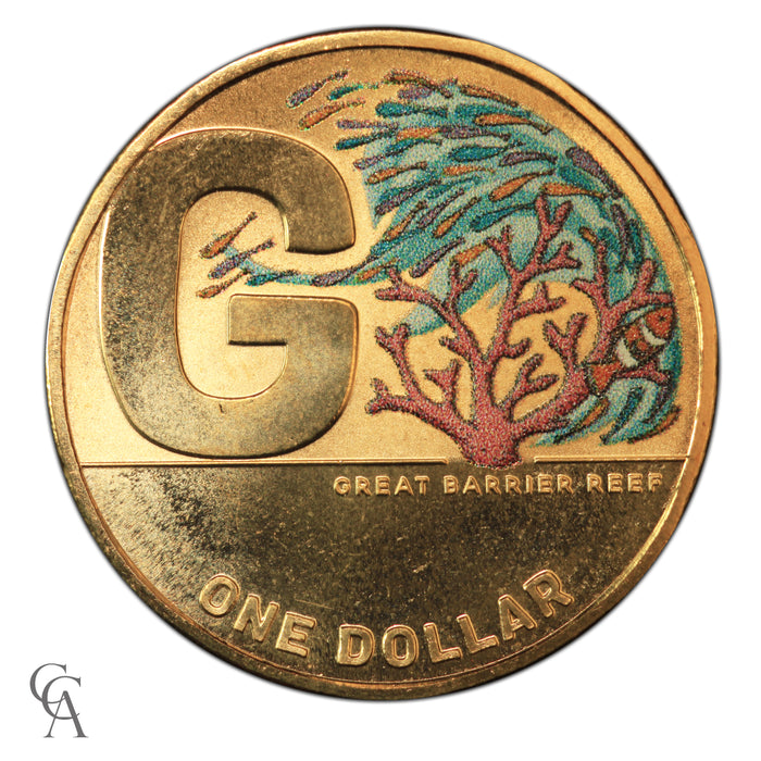 2021 ‘G’ Great Barrier Reef $1 Coin and Original Tube of GACH 2 Coins