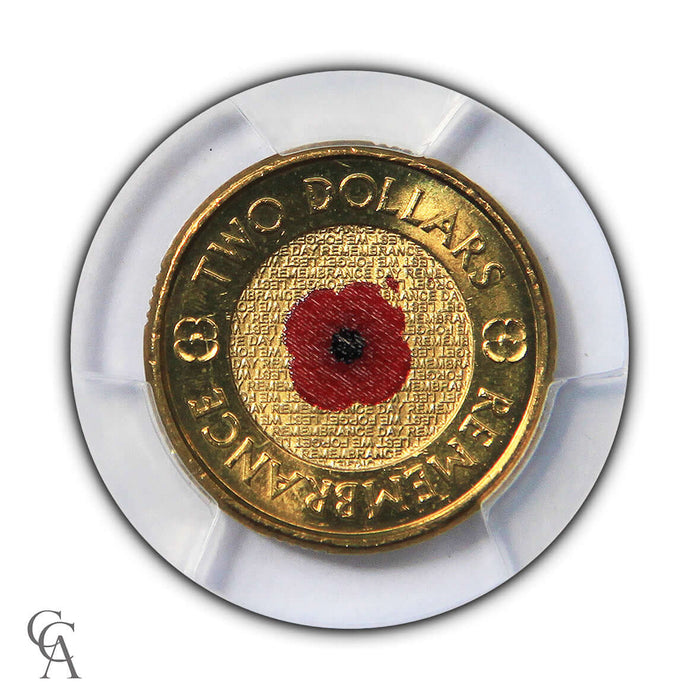 2012 Red Poppy Remembrance Day $2 Coin